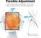 AboveTEK Elegant Tablet Stand, Aluminum iPad Stand Holder, Desktop Kiosk POS Stands for 7-15.6 inch iPad/Portable Monitor, Tablet Mount for Showcase Office Reception Countertop