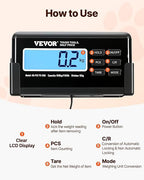 VEVOR 1100Lbs x 0.2Lbs Digital Livestock Scale Large Pet Vet Scale Stainless Steel Platform Electronic Postal Shipping Scale Heavy Duty Large Dog Hog Sheep Goat Pig Sheep Scal