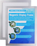 Window Sign Holder 8.5x11'' - Plastic Picture Frames - Double Sided and Adhesive for Wall/Door/Refrigerator/Cupboard Display Frame,Silver,Pack of 2