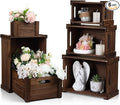 6 Pcs Decorative Wood Crates for Storage Display Rustic Nesting Crates with Handle Farmhouse Wooden Storage Container Boxes for Wedding Party Farmers Market Supplies Decor