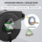 50 FT Retractable Extension Cord Reel, Heavy Duty 12AWG/3C SJTOW Power Cord, Lighted Triple Tap, 15A Circuit Breaker, Wall/Ceiling Mount Electric Cord Reel for Garage & Workshop, ETL Listed, Green