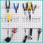 Coume 6 Pcs Pegboard Screwdriver Holders Organizer Pegboard Plier Holders Stainless Steel Peg Board Tool Utility Hooks Accessories Shelving Display Multi-Ring Tool Racks for Shop Store(Silver)