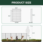 FXW Decorative Garden Fence for Yard - 32in(H) x 47.1ft(L) 24 Panels - Metal Fencing Panels - Animal Barrier Border for Dogs & Rabbits, Flower & Plant Edging