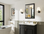 24x36 Inch Black Bathroom Mirror for Wall, Thick Metal Framed Rectangle Mirrors for Over Sink, Bedroom, Living Room, Entryway, Anti-Rust, HD Tempered Glass
