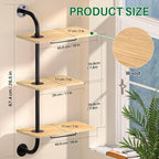 DELLAN Window Plant Shelves, Rotating Plant Shelf for Window, Wall Mounted Indoor Hanging Plants Shelf (3 Tier)