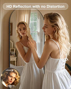 58"x19"Floor Mirror Full Length,Arched Full Length Mirror with Stand,Full Body Mirror,Hanging or Large Leaning for Bedroom Living Room Black