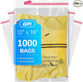 12" x 18" Self Seal Resealable Poly Bags - Case of 1000, Peel & Seal Reclosable Polybags with suffoaction Warning and Adhesive Strip for Packaging & Shipping Clothes, Shirts & More - GPI