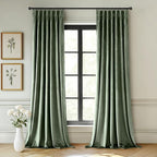 MIULEE Sage Green Velvet Curtains 90 inches Long, Pinch Pleated Blackout Drapes with Hooks, Thermal Insulated Pinch Pleat Panels for Bedroom Living Room, 2 Panels