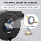50 FT Retractable Extension Cord Reel, Heavy Duty 12AWG/3C SJTOW Power Cord, Lighted Triple Tap, 15A Circuit Breaker, Wall/Ceiling Mount Electric Cord Reel for Garage & Workshop, ETL Listed, Blue