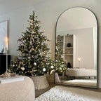 76"x34"Floor Mirror Full Length,Arched Full Length Mirror with Stand,Full Body Mirror,Hanging or Large Leaning for Bedroom Living Room Black