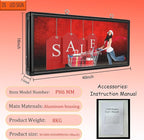 P6 Programmable LED Sign, 40"x18" Outdoor Digital Display Board with Custom Scrolling Text,Electronic Message Board for Business Advertising, Waterproof Marquee Ticker