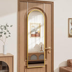 Full Length Door Mirror, Wall Mounted Wall Mirrors, 50"X16" Arched Behind Door Mirror for Use in Living Rooms, Rooms, Bedrooms, Cloakrooms, etc. Durable & Stylish Home Decor (Gold).