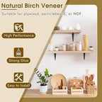 BEVTEE Birch Edge Banding 3/4 Inch x 50 ft Wood Veneer Roll Pre-glued, Flexible, Birch Iron-on Veneer Edge Band for Plywood & Furniture Edging, Natural Wood Color for DIY & Professional Projects