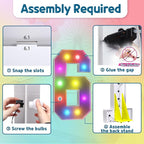 imprsv 4FT Colorful Marquee Numbers,18 Colors with Remote, Light Up Numbers 6 for 16th 60th Birthday Decorations Anniversary Party Decor, Pre-Cut Foam Board Kit, Mosaic Sign for Balloon