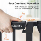 COMOMY 80" Extra Wide Baby Gate, Dog Gate for House Stairs Doorways Fireplace, Auto Close Pet Gate with Door Walk Through, 3 Metal Panels, Hardware Mounted Baby Fence Indoor Outdoor(30" Tall, Black)