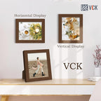VCK 8x10 Frame Set of 5 - Brown, Wood Picture Frame with Exclusive Wood Grain, Wall Gallery Frame