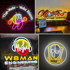 Custom Neon Sign Logo - Personalized LED Logo Neon Customizable UV Printed for Business Sign - Illuminated Acrylic Logo Neon Lights for Nail Hair Studio Bar Office Company Wall Home Decor-(10-60in)