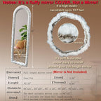 Fluffy Mirror Cover - 64"x21" Full Length Stretch Universal Ultra Soft Non-Slip Cover Warm Home Decor for Bedroom Cloakroom, Gift for Girls
