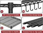 PrimeZone Wire Metal Storage Shelves - 5 Tier Adjustable NSF-Certified Heavy Duty Garage Shelving Unit Organizer Rack, Steel Utility Shelf for Kitchen, Pantry, Closet, 35.5" W x 14" D x 72" H, Black