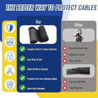 3/4" - 6.6FT Hook and Loop Cable Sleeve, Dog Cat Cord Protector Waterproof Split Sleeving for USB Computer Office Automotive Audio Cables - Protects Cables from Pets Chewing - Black