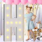 imprsv Light Up Letters, 4FT Marquee Letters for Birthday Wedding Engagement Party Decor, Large Marquee H for Party Decoration Arch Kit Decorations
