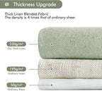 MIULEE Non-See-Through Privacy Linen Curtains 2 Panels, Sage Green Light Filtering Window Curtains 96 Inches Long, Farmhouse Textured Back Tab Semi Sheer Drapes for Bedroom Living Room, Light Green