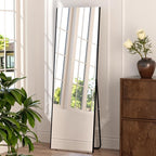 brisafe Full Length Mirror with Stand, 65"x22" Super Lightweight Glassless Home Full Floor Mirror, Oversized 0.04mm Nano-Film Gym Mirror, Black