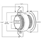 1PK White Patented: Only Cable, Wire, Cord Management, Tool-Free Self-Securing/Locking Grommet with Cap Slider, for Walls, Ceilings, Desks - Used for All Surfaces 3/8" to 1" Thick, Made in USA