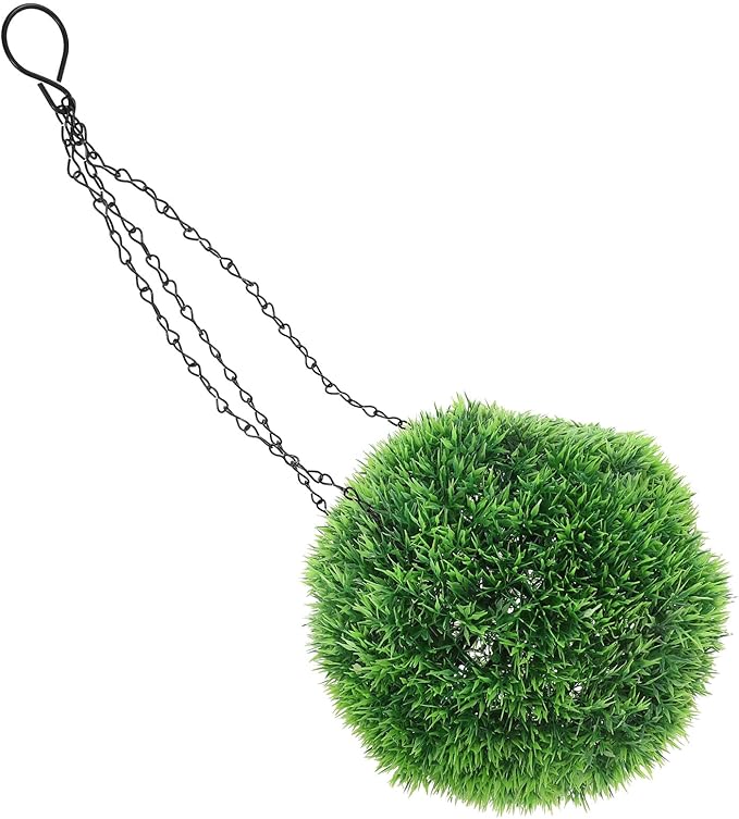 Lurrose Artificial Plant Topiary Ball Hanging Decor Lifelike Fake Greenery Sphere for Outdoor Garden Patio Indoor Home Wedding and Commercial Ceiling Ornament Faux Plant Ball