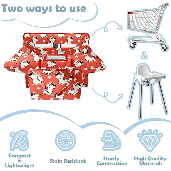 Shopping Cart Cover for Baby Girl Boy 2-in-1 High Chair Water Resistant High Chair Cover Blue Sailboat Gender Neutral Cart Cover for Babies Padded Grocery Cart Cover for Baby