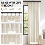 MIULEE Ivory Velvet Curtains 96 inches Long, Pinch Pleated Blackout Drapes with Hooks, Cream Thermal Insulated Pinch Pleat Panels for Bedroom Living Room, 2 Panels