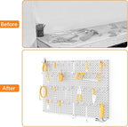 TORACK Metal Pegboard Panels and Hooks for Garage, Workbench, Shop, Shed Tool Organizer Peg Board with 1/8" & 1/4" Holes, Modular Wall-Mounted Pegboard with Pegboard Hooks(Light-Grey)