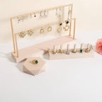 GemeShou single maple Jewelry display Tray for selling, Wooden hexagon display riser for jewelry, Jewelry retail shop display stand, photography props【maple Hexagon single Small】