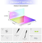 6 Inches Iridescent Acrylic Wall Shelves Set of 2, Wall Mounted Storage Display Shelves for Bedroom, Gaming Room, Living Room, Bathroom, Dining Room, Office, 2 Pack