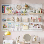 HUHOLE Pegboard Hooks 6 Inch 50PC, Pink Peg Board Hooks, Fit 1/4" or 1/8" Pegboard, Ideal Peg Board Organizer Accessories for Wall Display, Crafts Organization, Kitchen Organizer(Pink, 6 Inch)