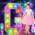 imprsv 4FT Colorful Marquee Letters G, 18 Colors Large Light up Letters Alphabet Sign with Remote, Large Marry Me Sign, Birthday Party Decorations Anniversary Wedding Decoration