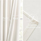 MIULEE Velvet Curtains 94 Inches Long 2 Panels Set for Living Room Bedroom, Cream Pinch Pleat Back Tab Luxury Thermal Insulated Light Blocking Drapes Pleated Blackout Window Curtains with Hooks Ivory