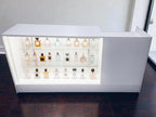 Only Hangers Register Stand with Counter Space and Retail Glass Showcase Display - with LED Lights - 72" (White)
