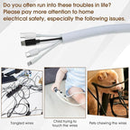 Cord Protector from Pets no Chew, 10FT-1/2inch Cord Managment Cable and Wire Protector from Rabbits, Cats and Other Pets White