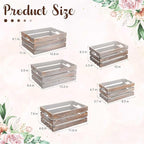 Soaoo 5 Pcs Decorative Nesting Wooden Crates for Storage Display 5 Size Large Small Rustic Wood Decorative Storage Crates with Handle Farmhouse Crate Box Container Made from Pine(Vintage Gray)