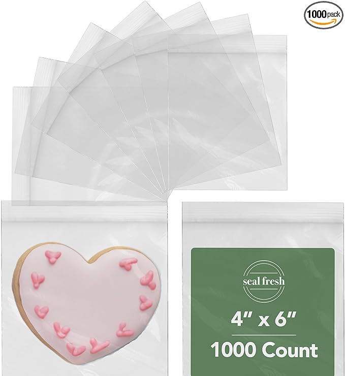 4 x 6 Inch Resealable Plastic Bags 1000 Pack — Clear Reclosable Zipper Seal Bags for Treats, Crafts, Jewelry, Small Parts, Party Favors