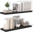 12 Inch Deep Floating Shelves for Wall 2 Pack Floating Shelfs Large Storage Space Wall Decor Display Shelf for Bathroom Living Room Bedroom Kitchen 40" W x 12" D x 1.2" H Black