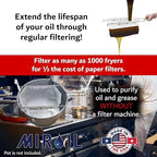 MirOil Filter Bag & Frame Combination Set for Silver Pots – Heavy-Duty Filter Compatible with MirOil 60L & 60LC Oil Pails, for Commercial Kitchen Shortening Filtration for Kitchen