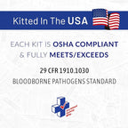 Certified Safety Mfg Bloodborne Pathogen Kit OSHA Certified - 22pc USA-Made Bodily Fluid and Vomit Clean Up Kit with a Fluid Solidifier, PPE Equipment, and More - Biohazard Cleanup Supplies and Tools