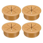 uxcell 4 Pcs Desk Grommet, 2.09 inch 53mm Desk Cable Hole Cover Wire Hole Insert for Home Office Table Cabinet Cord Organizer, Brown
