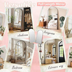Full Length Mirror, 76" x 34" Arched Full Body Mirror Large Standing Floor Mirrors, Mirrors for Bedroom, Bathroom, Living Room Standing or Wall Leaning, Black