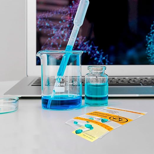 APQ Clear Orange Biohazard Specimen Bags, 12 x 15 Inches, Pack of 100
