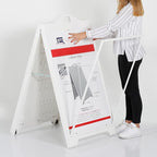 M&T Displays Street SignPro without Lens Protective Cover, 24x36 Inch Poster White Double Sided Sandwich Board Folding A-Frame Sidewalk Curb Sign Portable Advertising Display for Restaurant Cafe