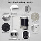 Outdoor Electrical Junction Box with High Power Outlet, ABS Water Resistant Enclosure with Internal Mounting Panel & Hinged Cover. (18.1" H* 12.6" L* 4.3" W & Outlet)