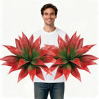 Artificial Agave Faux Agave Fake Greenery 18In Outdoor Artificial Plant Fake Plant for Indoor Home Decoration Plastic Plant Outdoor Decoration Front Porch Decor Simulation Plants 2Pack（Red）